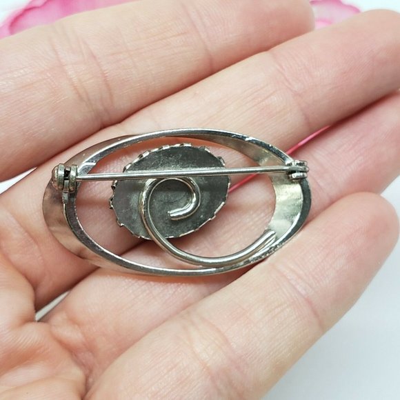 Vintage Green Murano Millefiori Venetian Glass Italian Pin Brooch Silver Tone - Picture 4 of 8